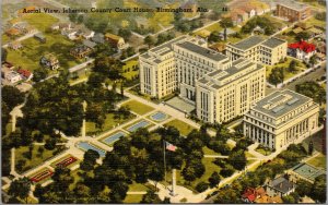 Vtg Aerial View Jefferson County Court House Birmingham Alabama AL Postcard