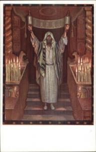 Jewish Judaica BKWI Series 198/5 Man in Synagogue c1910 Postcard myn EXC-MINT