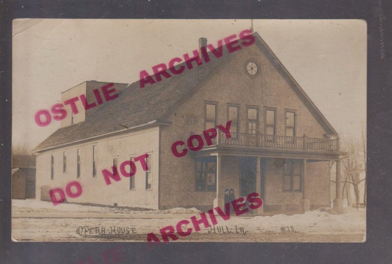 Hull IOWA RPPC 1911 OPERA HOUSE nr Sheldon Rock Valley Sioux Center Boyden IA