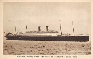 Empress of Scotland Canadian Pacific Steamship Co Ship Unused 