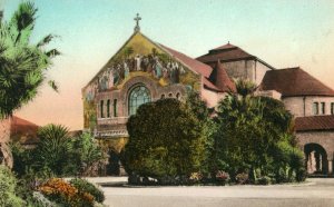 Vintage Memorial Church Stanford University CA Hand Colored Postcard F65