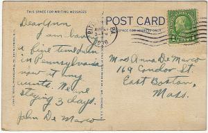 1936 Beautiful Sunset Mountains PA Anthracite Coal Region Pennsylvania Postcard