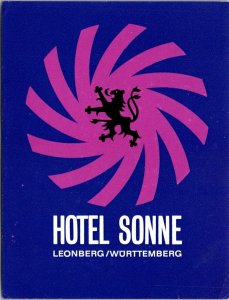 Germany Leonberg Hotel Sonne Vintage Luggage Label sk4737