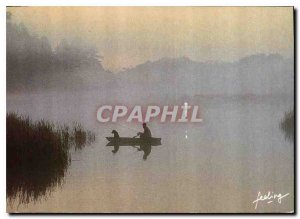 Modern Postcard The Water Over Fishing Fisherman Dog