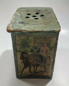 Antique Music Box Childs Musical Toy Cardboard Litho Works RARE SHIPS FREE IN US