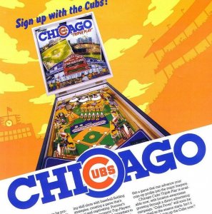 Chicago Cubs Pinball Flyer Original UNUSED  1985 Baseball Wrigley Field Vintage