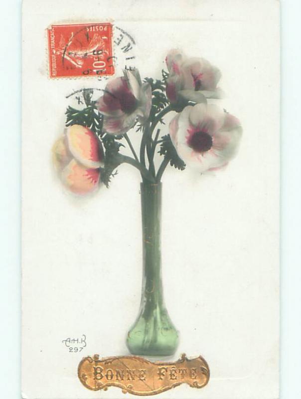 tinted rppc c1910 BEAUTIFUL FLOWERS AC9131