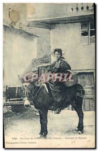 Old Postcard Folklore surroundings Lanslebourg Bessans Savoie Costume Donkey ...