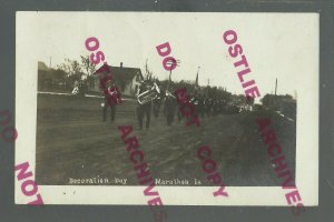 Marathon IOWA RPPC 1907 PARADE Decoration Day BAND nr Laurens Sioux Rapids