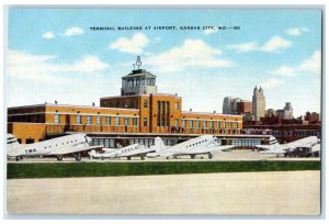 c1940's Terminal Building At Airport Kansas City Missouri MO Unposted Postcard