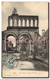 Old Postcard Autun Porte d'Arroux Roman Period