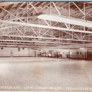 c1940s Colorado Springs, CO Pikes Peak Skateland Postcard Hammond Organ RARE A84