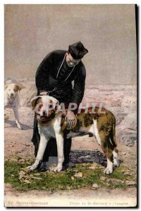 Old Postcard Dogs St Bernard dog has the & # 39hospice