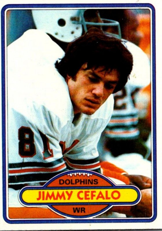 1980 Topps Football Card Jimmy Cefalo WR Miami Dolphins sk0040