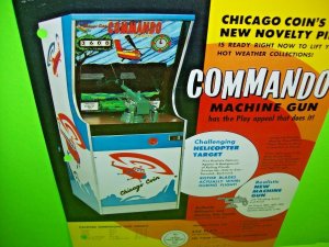 Commando Machine Gun 1973 Original Helicopter Arcade Game Flyer Chicago Coin