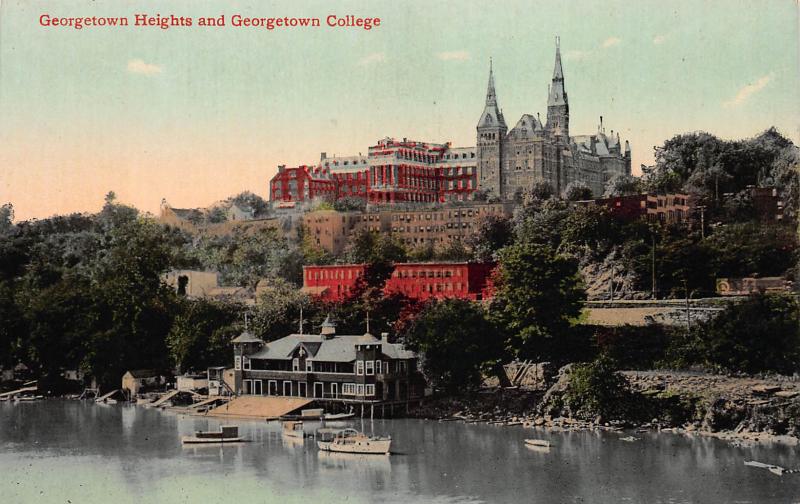 Georgetown Heights & Georgetown College, Washington, D.C.,Early Postcard, Unused