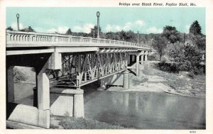 POPLAR BLUFF, Missouri MO   BRIDGE Over The BLACK RIVER  1952 Blue Sky Postcard