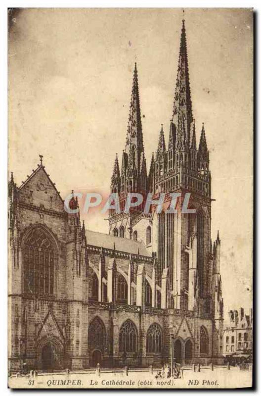Old Postcard Quimper's cathedral