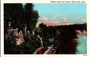 Willow Creek from the Bridge, Mason City IA c1948 Vintage Postcard J63