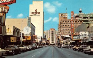 CASINO CENTER Fremont Street Scene LAS VEGAS, NV McDonalds 1972 Vintage Postcard