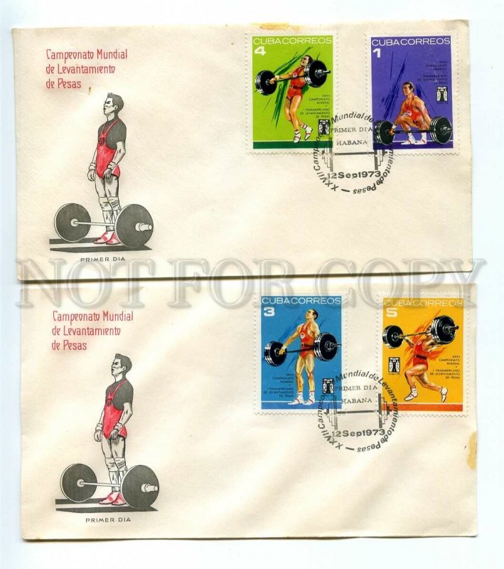 179136 Cuba 1973 year Sport  4 FDC COVERs