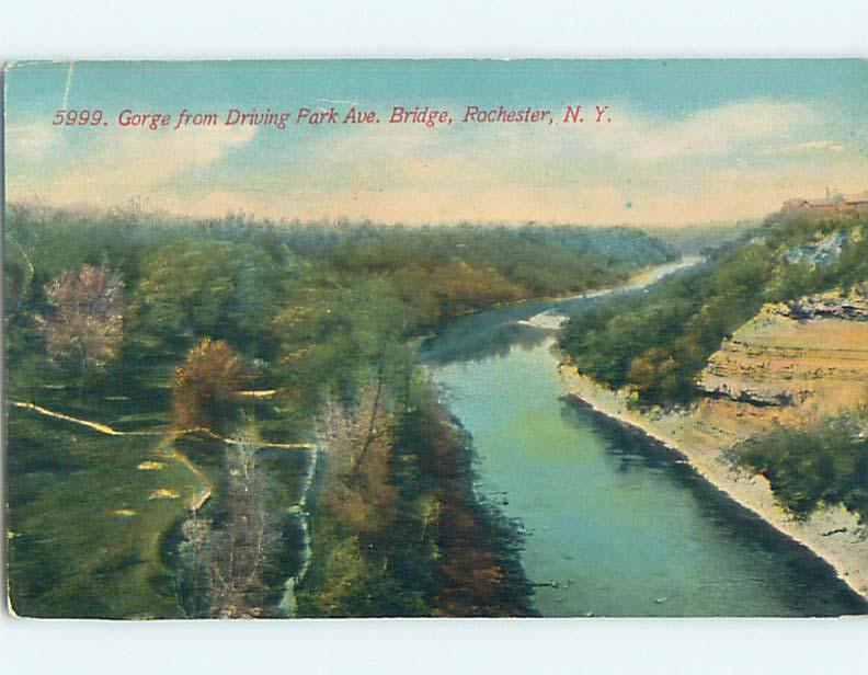 Unused Divide-Back GORGE VIEW FROM DRIVING PARK AVENUE BRIDGE Rochester NY p1205