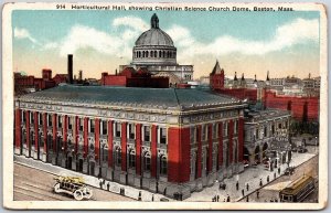 Boston MA-Massachusetts, Horticultural Hall Christian Science Church Postcard