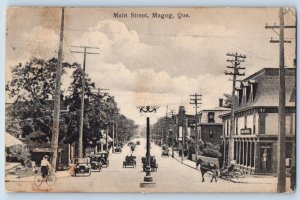 Magog Quebec Canada Postcard Main Street Scene 1927 Antique Posted