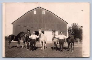 J96/ Leon Iowa RPPC Postcard c1910 Emmett Gore Horse Barn Farm 325