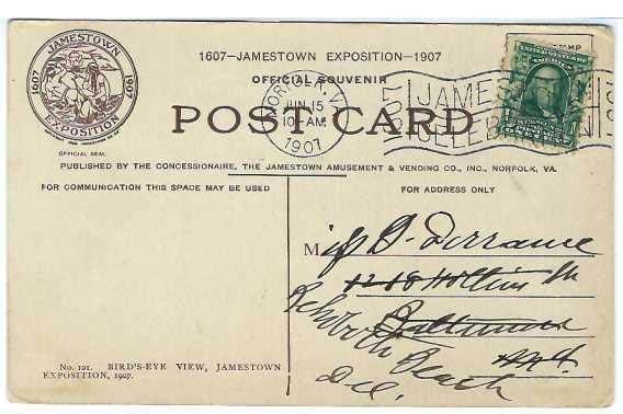 VA - Jamestown. 1907 Jamestown Exposition, Bird's Eye View