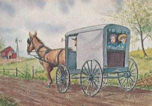 Dutch Art - Going to Grandma's House - Amish Children - a/s Jay McVey