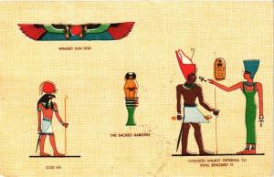 CPM EGYPTE God Rá, Winged sun disk, The Sacred baboon (344065)