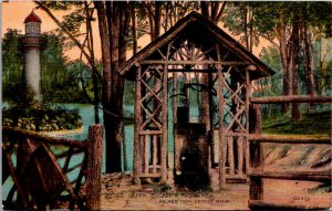 Postcard Old Oaken Bucket and Rustic Well Palmer Park in Detroit, Michigan