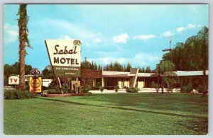 1950s OCALA FLORIDA SABAL MOTEL SILVER SPRINGS BLVD AAA FREE TV VINTAGE POSTCARD