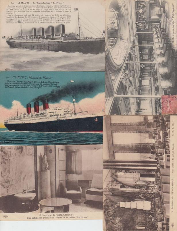 PAQUEBOTS SHIPPING Steamers SS SHIPS 278 Cartes Postales 1900-1940 