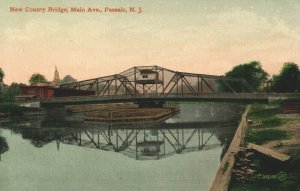 USA New County Bridge Main Ave Passaic New Jersey Vintage Postcard 04.18