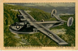 Postcard Decal Consolidated Vultee Coronado PBY-5 Navy Patrol Bomber WWII