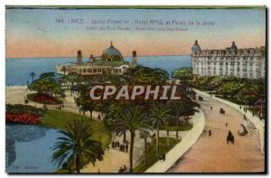 Postcard Old Nice Albert 1st Gardens Hotel Ruhl and Palais de la Jetee