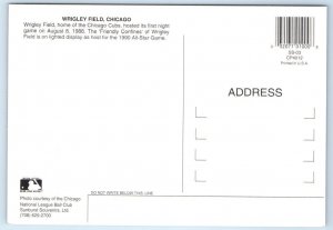 CHICAGO, IL~ Night WRIGLEY FIELD 1990 All Star Game 4x6 Baseball Cubs Postcard