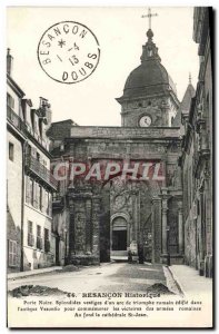 Old Postcard Besancon Historical Black Gate