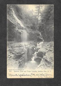 1906 Postcard Rainbow Falls Triple Cascade Watkins Glen NY!