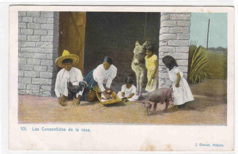 Mexican Family Los Consentidos de la Casa Mexico 1905c postcard