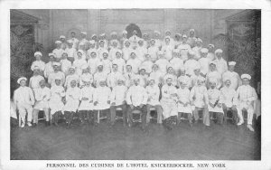 Personnel Des Cuisines De L'Hotel Knickerbocker New York 1909 Vintage Postcard