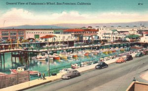 Vintage Postcard Landing Point Fisherman's Wharf Boats San Francisco California