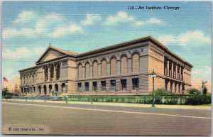 Chicago Illinois ILL, The Art Institute and Ferguson Fountain, Vintage Postcard
