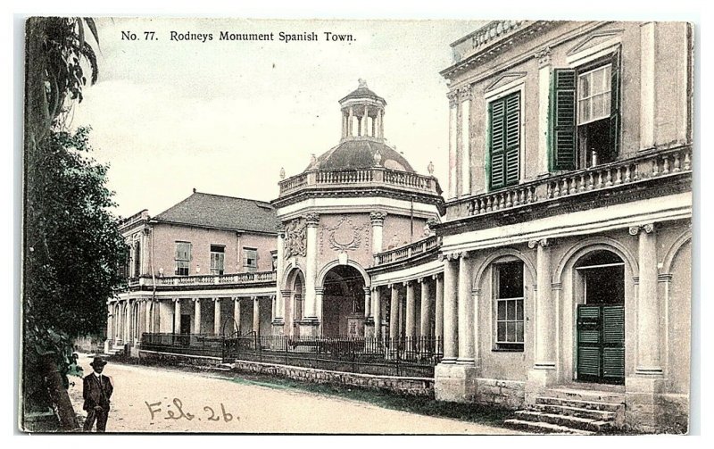 Rodneys Monument, Spanish Town, Jamaica Postcard *7C16