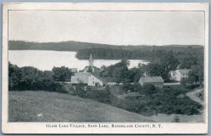 RENSSELAER COUNTY NY GLASS LAKE VILLAGE SAND LAKE ANTIQUE POSTCARD