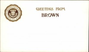 Providence RI Brown University Greetings Embossed Emblem c1910 Postcard