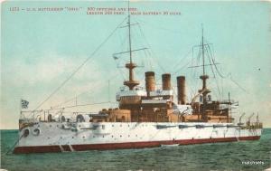 C-1910 Great White fleet Military Battleship Ohio Mitchell postcard 1488