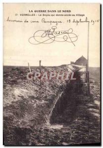 Old Postcard Army Vermelles The Hose Who Donna Access To Village